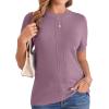 imageArachampampCloz Womens Soft Knit Sweater Fall Dressy Casual Pullover TopsGray Purple5006