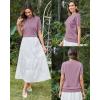 imageArachampampCloz Womens Soft Knit Sweater Fall Dressy Casual Pullover TopsGray Purple5006