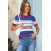 imageArachampampCloz Womens Wool Blend Business Casual Loose Fit Summer Sweaters OutfitsRed  White and Blue