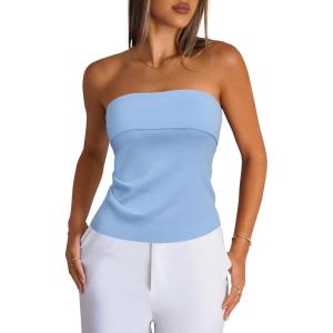 imageArachampampCloz Womens Silk Blend Non Slip Summer Going Out Tube Tops 2025Blue