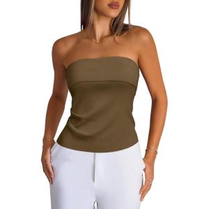 imageArachampampCloz Womens Silk Blend Non Slip Summer Going Out Tube Tops 2025Brown