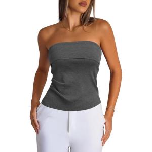 imageArachampampCloz Womens Silk Blend Non Slip Summer Going Out Tube Tops 2025Dark Gray