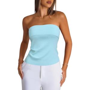 imageArachampampCloz Womens Silk Blend Non Slip Summer Going Out Tube Tops 2025Light Blue