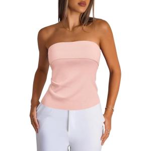 imageArachampampCloz Womens Silk Blend Non Slip Summer Going Out Tube Tops 2025Light Pink