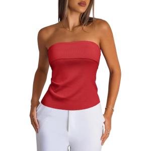 imageArachampampCloz Womens Silk Blend Non Slip Summer Going Out Tube Tops 2025Red