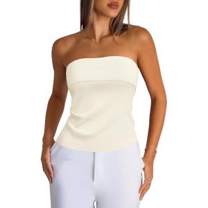 imageArachampampCloz Womens Silk Blend Non Slip Summer Going Out Tube Tops 2025White