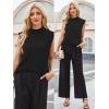 imageArachampampCloz Women 2025 Wool Blended Mock Neck Sleeveless Sweater Vest Summer Business Office Knit Spring Trendy TopsBlack