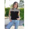 imageArachampampCloz Women 2025 Wool Blended Mock Neck Sleeveless Sweater Vest Summer Business Office Knit Spring Trendy TopsBlack5064