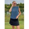 imageArachampampCloz Women 2025 Wool Blended Mock Neck Sleeveless Sweater Vest Summer Business Office Knit Spring Trendy TopsBlue
