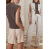 imageArachampampCloz Women 2025 Wool Blended Mock Neck Sleeveless Sweater Vest Summer Business Office Knit Spring Trendy TopsCoffee
