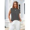 imageArachampampCloz Women 2025 Wool Blended Mock Neck Sleeveless Sweater Vest Summer Business Office Knit Spring Trendy TopsDark Grey