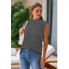 imageArachampampCloz Women 2025 Wool Blended Mock Neck Sleeveless Sweater Vest Summer Business Office Knit Spring Trendy TopsDark Grey