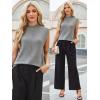 imageArachampampCloz Women 2025 Wool Blended Mock Neck Sleeveless Sweater Vest Summer Business Office Knit Spring Trendy TopsGray