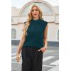 imageArachampampCloz Women 2025 Wool Blended Mock Neck Sleeveless Sweater Vest Summer Business Office Knit Spring Trendy TopsGreen