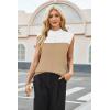 imageArachampampCloz Women 2025 Wool Blended Mock Neck Sleeveless Sweater Vest Summer Business Office Knit Spring Trendy TopsKhaki5064