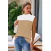 imageArachampampCloz Women 2025 Wool Blended Mock Neck Sleeveless Sweater Vest Summer Business Office Knit Spring Trendy TopsKhaki5064