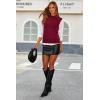 imageArachampampCloz Women 2025 Wool Blended Mock Neck Sleeveless Sweater Vest Summer Business Office Knit Spring Trendy TopsRed