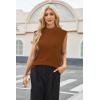 imageArachampampCloz Women 2025 Wool Blended Mock Neck Sleeveless Sweater Vest Summer Business Office Knit Spring Trendy TopsRust