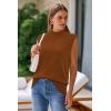 imageArachampampCloz Women 2025 Wool Blended Mock Neck Sleeveless Sweater Vest Summer Business Office Knit Spring Trendy TopsRust