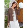 imageArachampampCloz Womens Bow Sweaters Fall Color Block Casual Cardigan Sweaters 2025Coffeeapricot