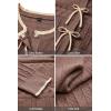 imageArachampampCloz Womens Bow Sweaters Fall Color Block Casual Cardigan Sweaters 2025Coffeeapricot