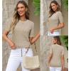 imageArachampampCloz Womens Cotton Blend Breathable Crochet Summer Tops 2025Apricot