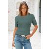 imageArachampampCloz Womens Cotton Blend Breathable Crochet Summer Tops 2025Dark Green