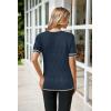 imageArachampampCloz Womens Cotton Blend Breathable Crochet Summer Tops 2025Navy Apricot