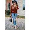 imageArachampampCloz Womens Soft V Neck Long Sleeve Casual Loose Fit Sweater TopsCaramel