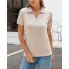 imageArachampampCloz Womens Wool Blend Summer Tops Business Casual Polo Shirts 2025Apricot