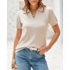 imageArachampampCloz Womens Wool Blend Summer Tops Business Casual Polo Shirts 2025Apricot