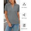 imageArachampampCloz Womens Wool Blend Summer Tops Business Casual Polo Shirts 2025Grey