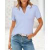 imageArachampampCloz Womens Wool Blend Summer Tops Business Casual Polo Shirts 2025Light Blue