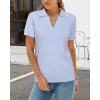 imageArachampampCloz Womens Wool Blend Summer Tops Business Casual Polo Shirts 2025Light Blue