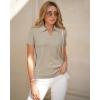 imageArachampampCloz Womens Wool Blend Summer Tops Business Casual Polo Shirts 2025Oatmeal