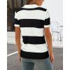 imageArachampampCloz Womens Wool Blend Summer Tops Business Casual Polo Shirts 2025Stripe Blackwhite