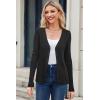 imageArachampampCloz Womens Wool Blended Ribbed Cardigan Lightweight Long Sleeve Sweater 2025 Spring Fashion Button Down Knit TopBlack
