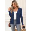 imageArachampampCloz Womens Wool Blended Ribbed Cardigan Lightweight Long Sleeve Sweater 2025 Spring Fashion Button Down Knit TopNavy Blue