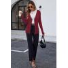 imageArachampampCloz Womens Wool Blended Ribbed Cardigan Lightweight Long Sleeve Sweater 2025 Spring Fashion Button Down Knit TopRed