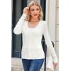imageArachampampCloz Womens Wool Blended Ribbed Cardigan Lightweight Long Sleeve Sweater 2025 Spring Fashion Button Down Knit TopWhite