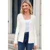 imageArachampampCloz Womens Wool Blended Ribbed Cardigan Lightweight Long Sleeve Sweater 2025 Spring Fashion Button Down Knit TopWhite