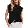 imageArachampampCloz Women 2025 Wool Blended Mock Neck Sleeveless Sweater Vest Summer Business Office Knit Spring Trendy TopsBlack