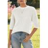 imageArachampampCloz Womens 100 Cotton Summer Casual Relaxed Fit Crochet Tops 2025Beige