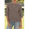 imageArachampampCloz Womens 100 Cotton Summer Casual Relaxed Fit Crochet Tops 2025Coffee