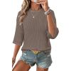 imageArachampampCloz Womens 100 Cotton Summer Casual Relaxed Fit Crochet Tops 2025Coffee