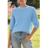 imageArachampampCloz Womens 100 Cotton Summer Casual Relaxed Fit Crochet Tops 2025Light Blue