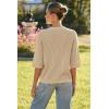 imageArachampampCloz Womens 100 Cotton Summer Casual Relaxed Fit Crochet Tops 2025Light Khaki