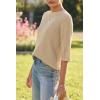 imageArachampampCloz Womens 100 Cotton Summer Casual Relaxed Fit Crochet Tops 2025Light Khaki