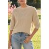 imageArachampampCloz Womens 100 Cotton Summer Casual Relaxed Fit Crochet Tops 2025Light Khaki