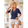 imageArachampampCloz Womens Lightweight Summer Tops Casual Short Sleeve Blouses ShirtsAznavy